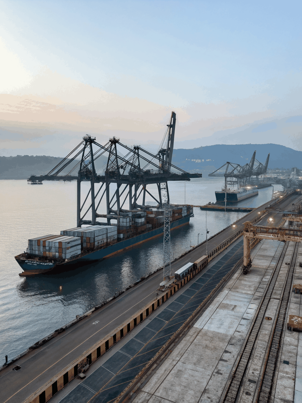 Historic view of the old Mangalore port and trading docks