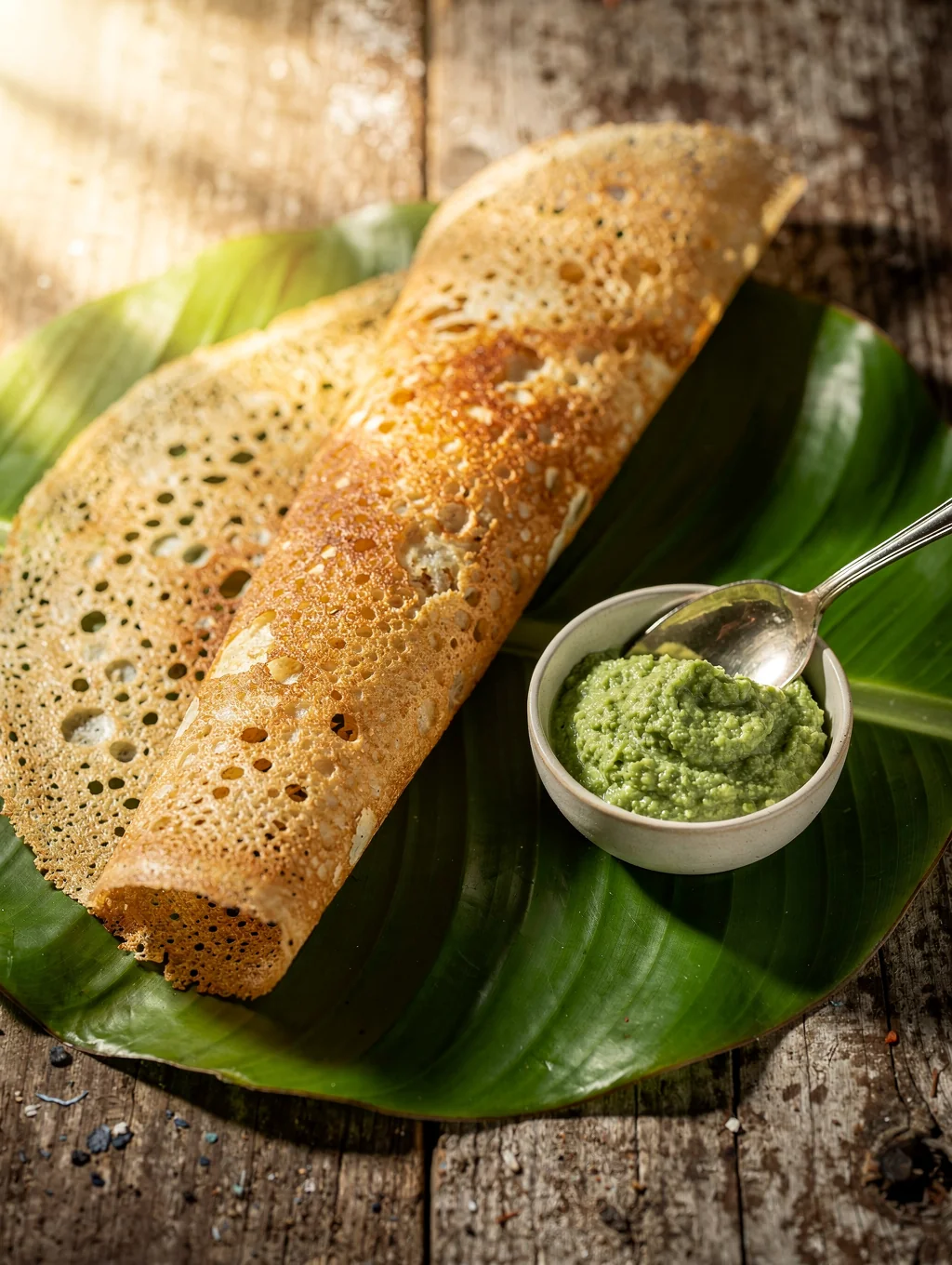 Freshly prepared soft Neer Dosa