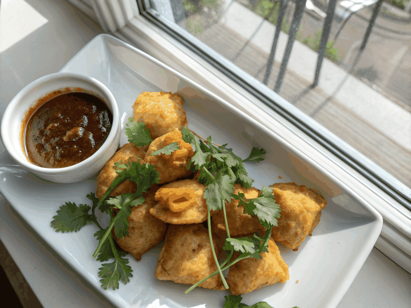Freshly fried Goli Baje snacks